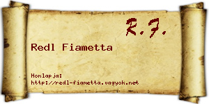 Redl Fiametta névjegykártya